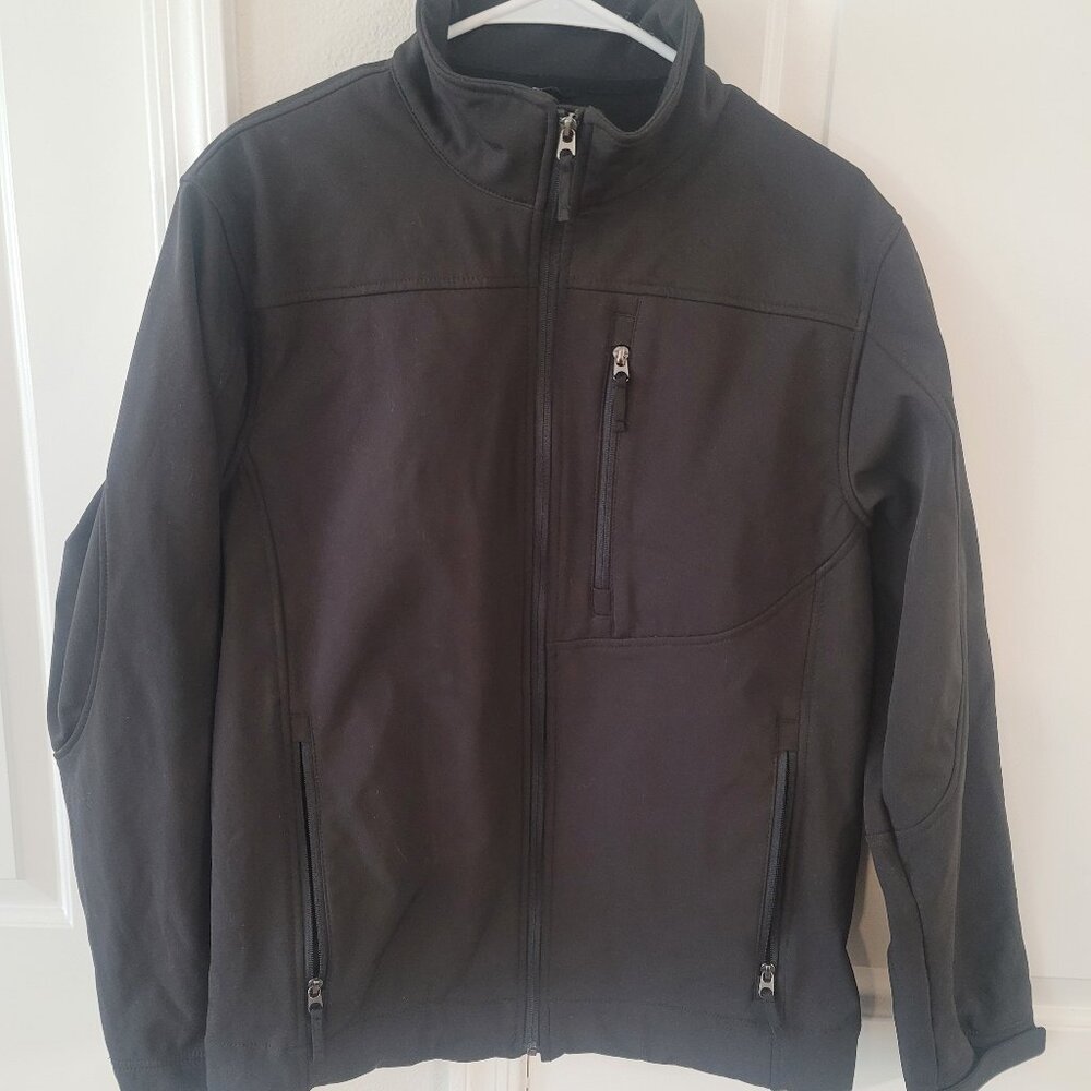32 Degrees Weatherproof Jacket Fleece Lined Full Zip Waist Ties Black Size Small
